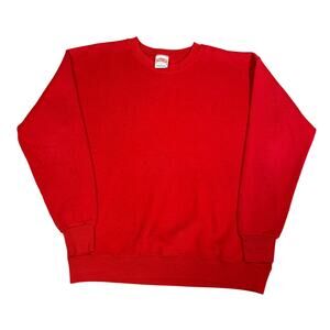 Vintage Nutmeg Mills Red Blank Crewneck Sweatshirt Mens Large Made USA